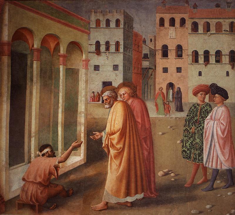 MASOLINO da Panicale Healing of the Cripple and Raising of Tabatha Sweden oil painting art